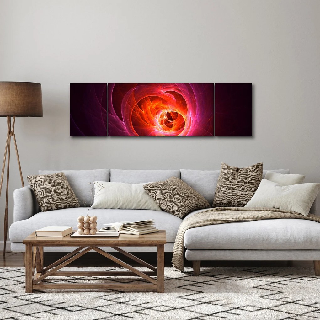 Nowoczesny obraz różowej abstrakcji (170x50 cm)