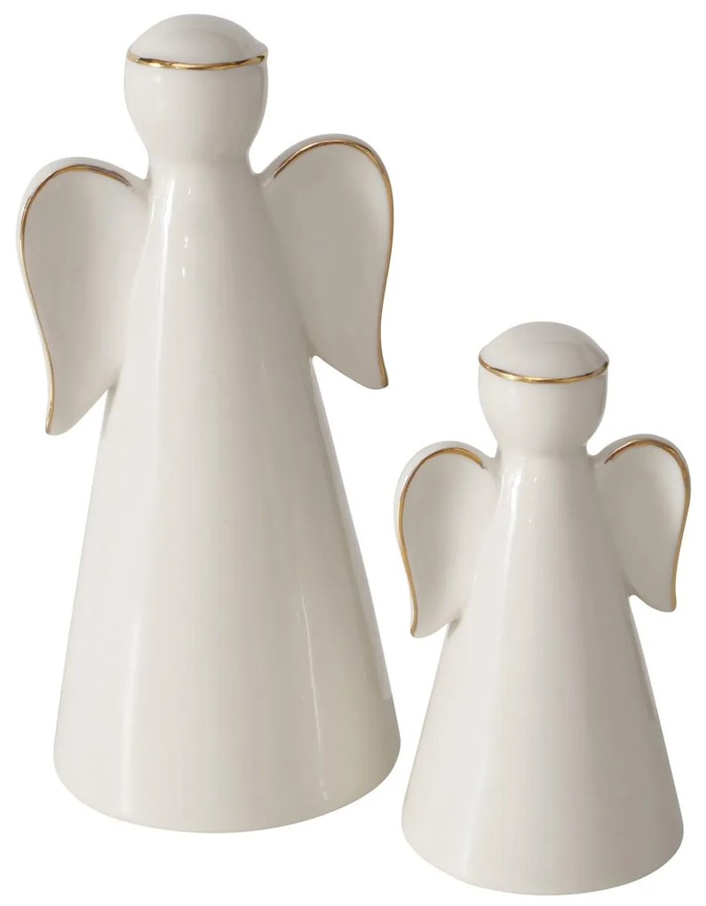 Dwie figurki porcelanowe VELIDEN, białe aniołki