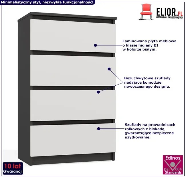 Nowoczesna komoda z szufladami antracyt G9-G17