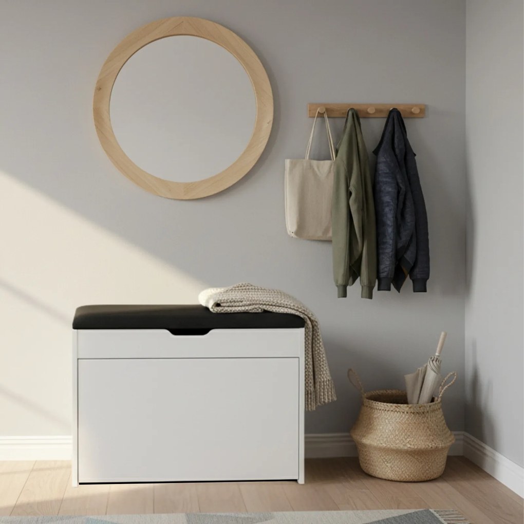 Szafka na buty z siedziskiem i wysuwanymi półkami VAULT, 57 x 30 x 53 cm