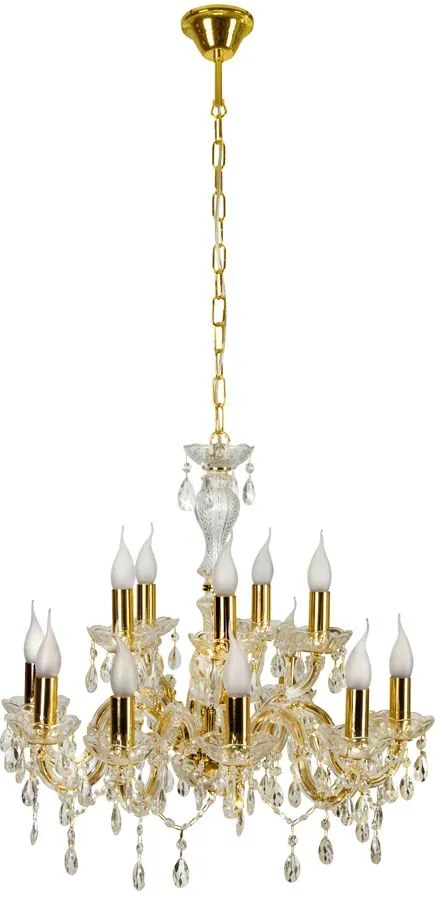 Złoty żyrandol świecznikowy - 5X Z007 N3-E38