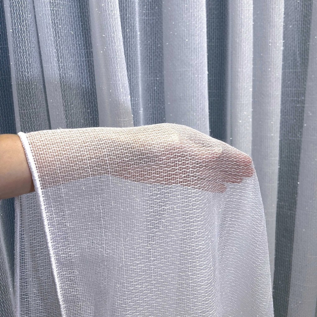 Firana gładka Mechatka połyskująca nić stylowa wys. 300 cm z ołowianką