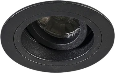 Zestaw 6 nowoczesnych reflektorów wpuszczanych czarnych 9,2 cm, obrotowych i odchylanych - Chuck