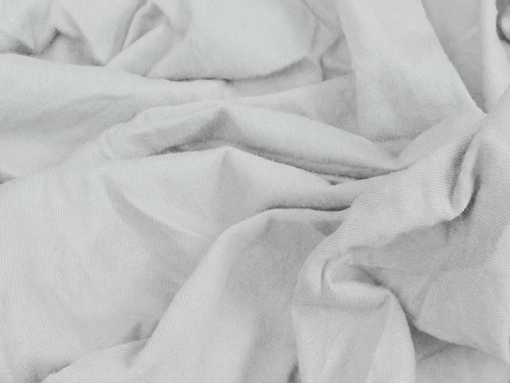 PrzytulneMieszkanie.pl Prześcieradło jersey z lycrą srebrne 90 x 200 cm