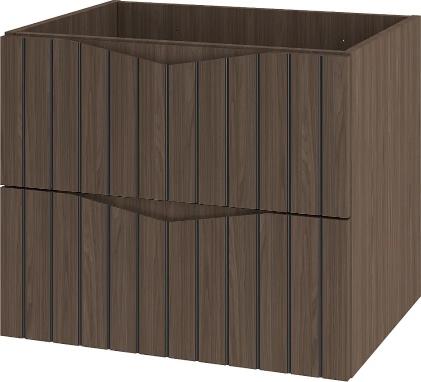 Szafka Łazienkowa pod Umywalkę 60cm 2 Szuflady Ryflowane Fronty Dąb Orzech Stella