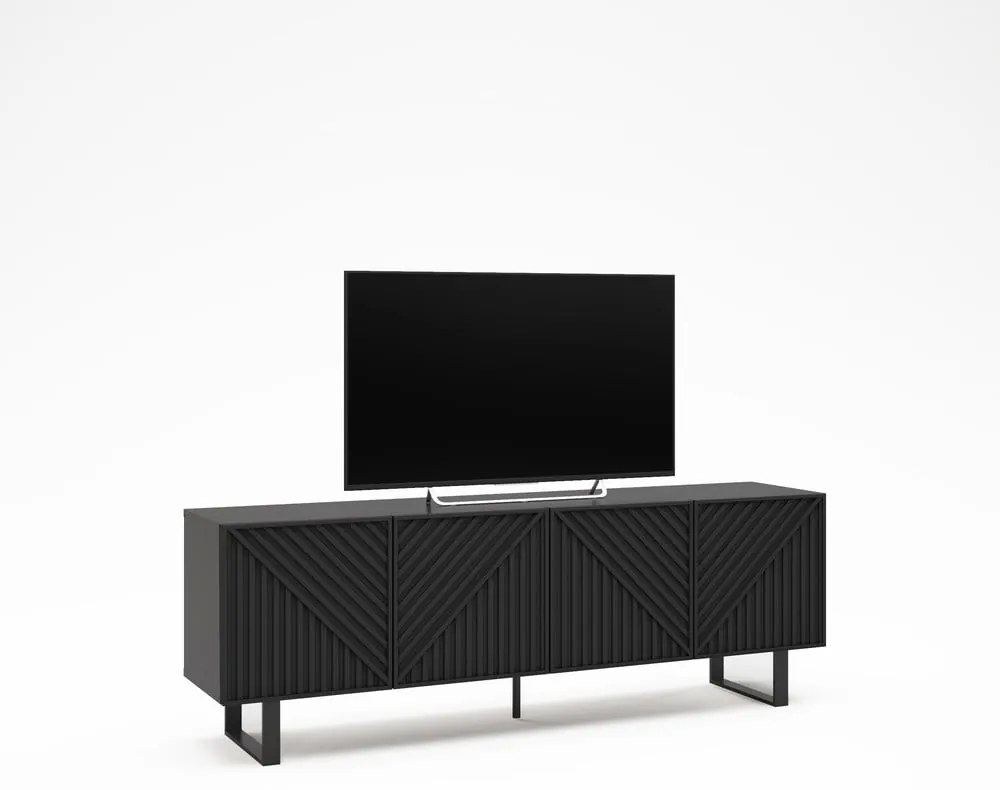 Czarna szafka pod TV 161x55x35 cm Peta – Marckeric
