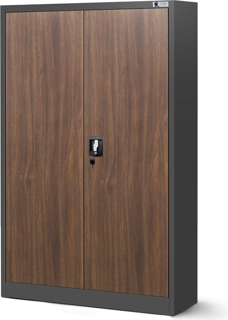 Szafa biurowa Eco Design Kevin 90x40x140 cm antracyt/orzech