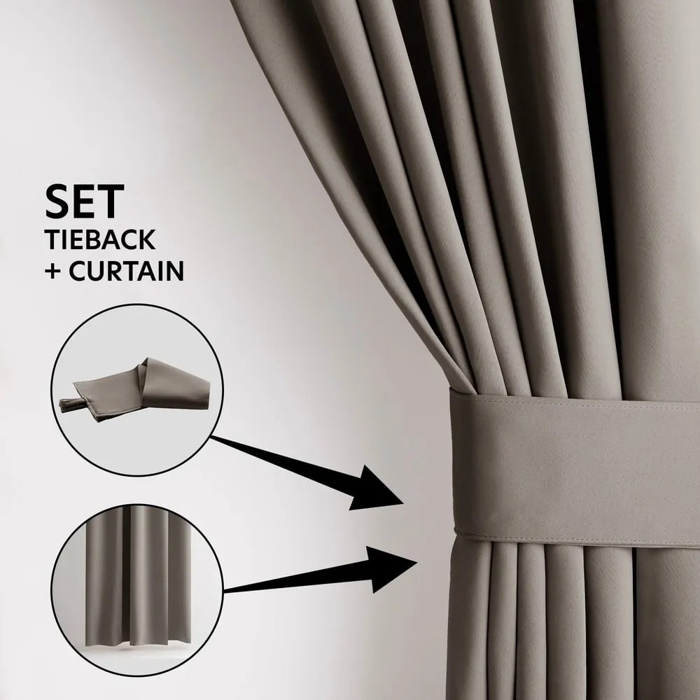 Szarobeżowa zasłona częściowo zaciemniająca (dimout) 200x245 cm Kierra – Restilo