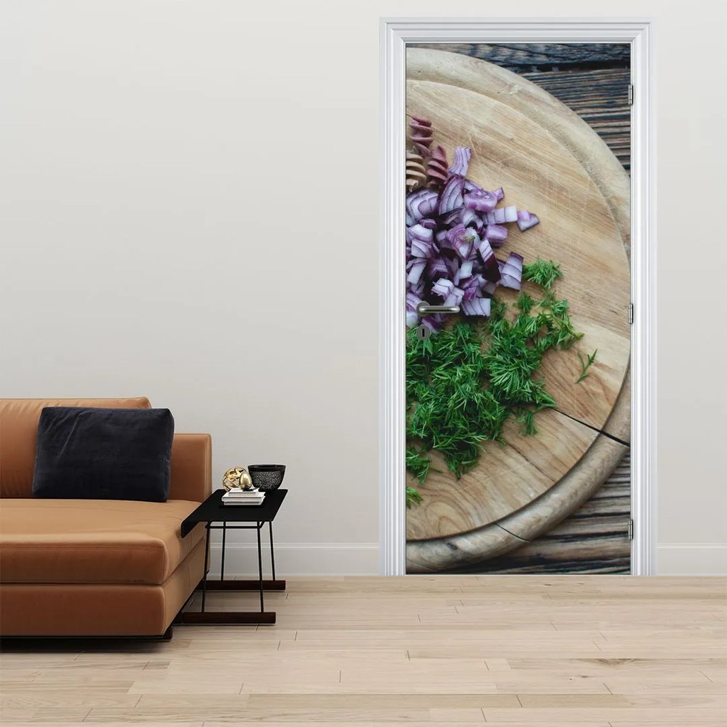 Fototapeta na drzwi - Z deski kuchennej (95x205cm)
