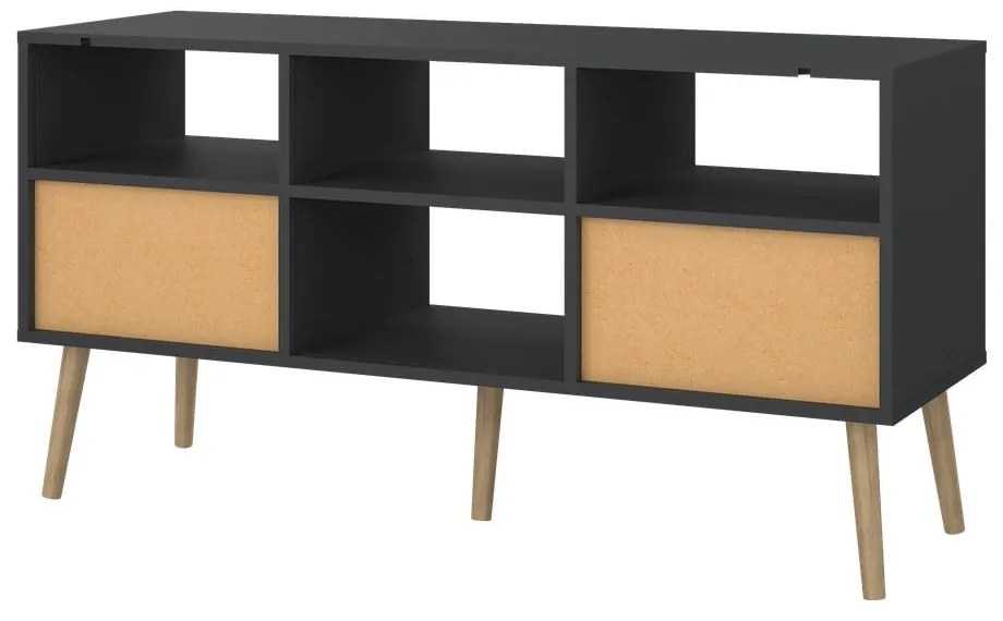Antracytowa szafka pod TV 117x61 cm Bodo – Tvilum