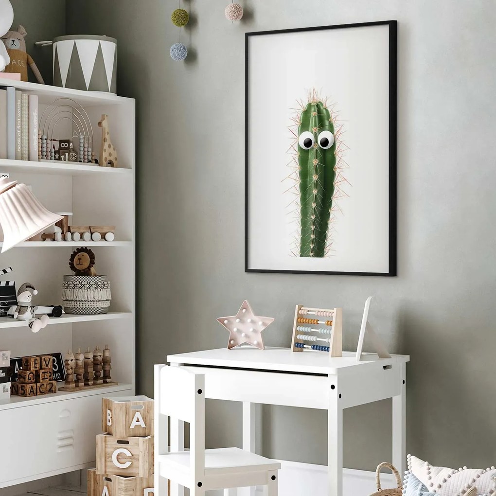 Plakat Żywy kaktus 29,7x42 cm z ramą czarną z marginesem ARTGEIST B