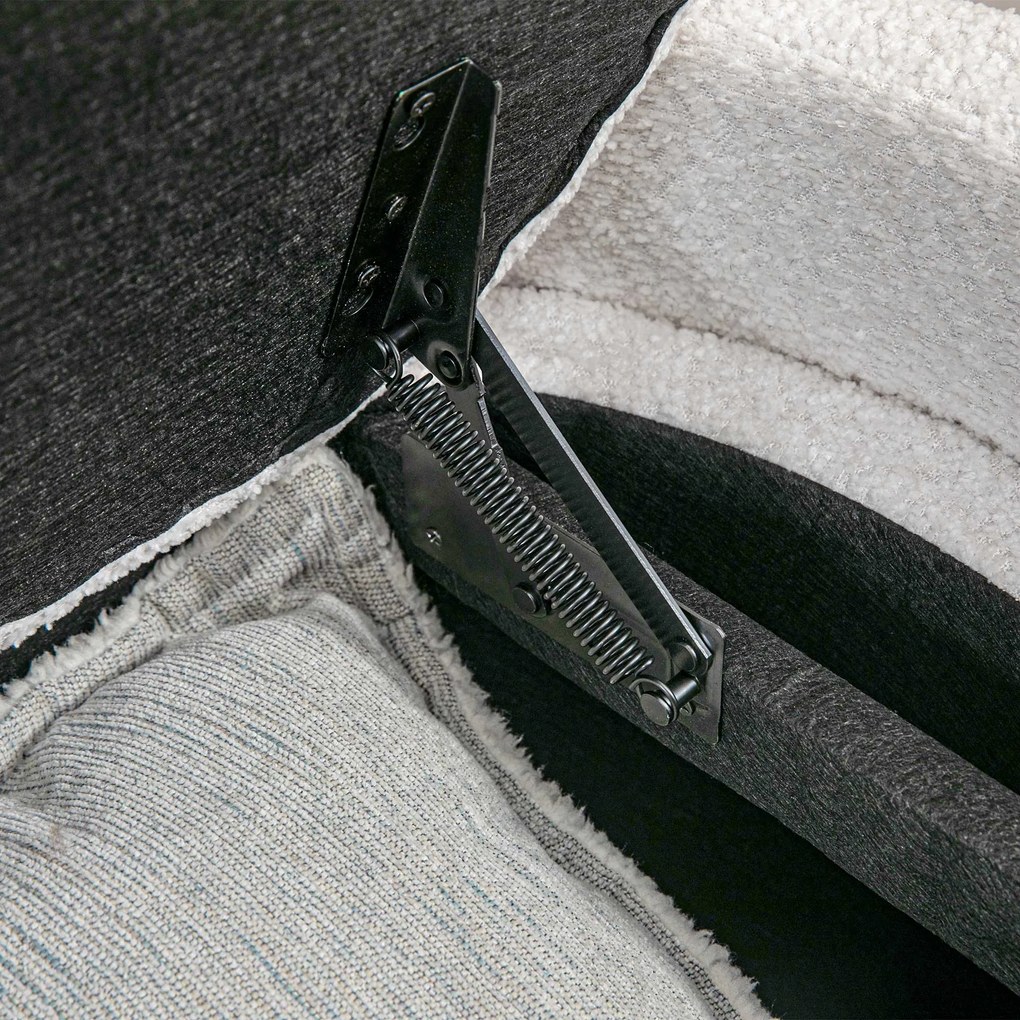 HOMCOM Ławka tapicerowana z miejscem do przechowywania kremowobiała elegancka 105x44x45 cm | Aosom PL