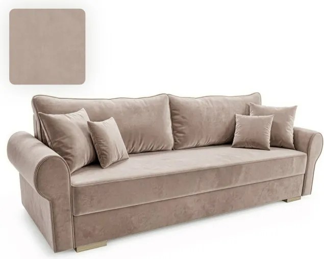 Sofa z Funkcją Spania RELON Beżowa Nowoczesna
