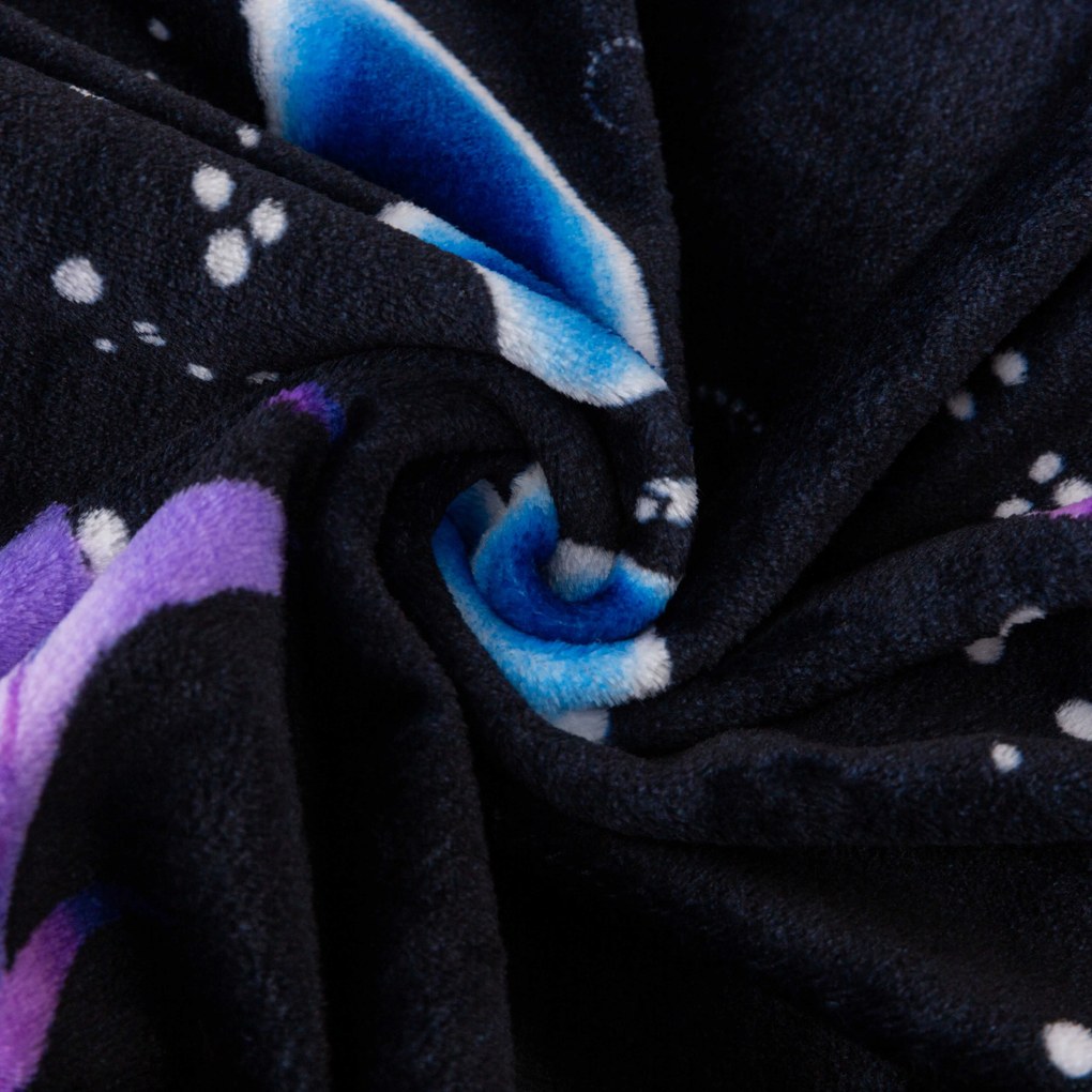 Koc z mikropluszu VIOLET BUTTERFLY ciemnoniebieski Rozmiar: 200 x 220 cm