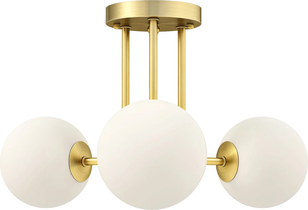 HOMCOM Plafon z kulistymi kloszami i oprawkami G9, bez źródeł światła, złoty | Aosom PL