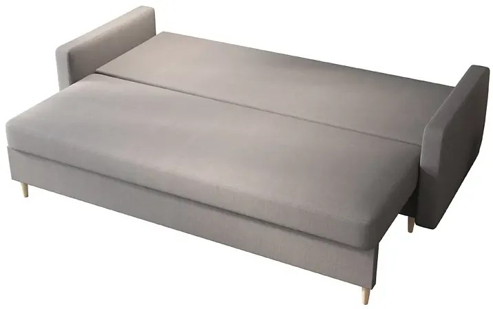 Popielata sofa rozkładana z pojemnikiem na pościel - Ahmo