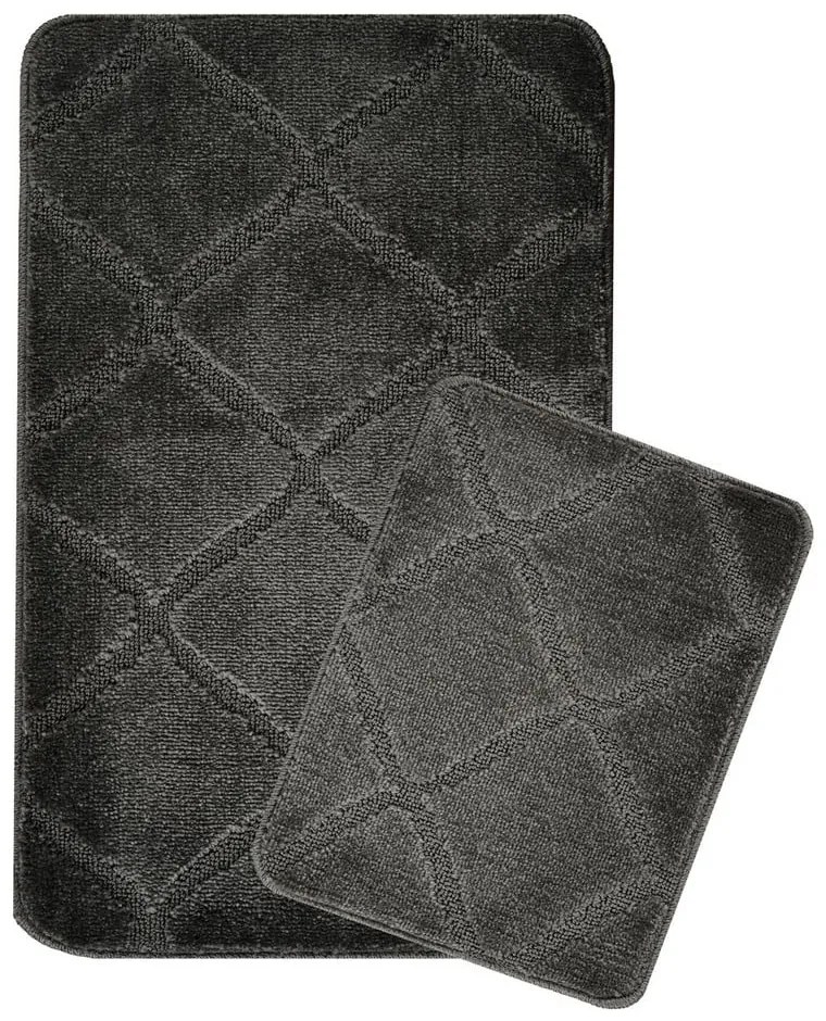 Antracytowe dywaniki łazienkowe zestaw 2 szt. 50x80 cm Cizgili – Foutastic