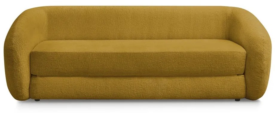 Musztardowa rozkładana sofa z tkaniny szenilowej 228 cm Neyo – Bobochic Paris