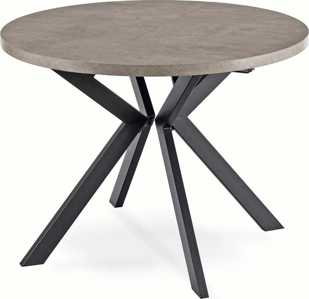 Stół Okrągły Rozkładany LUKAS 100-250 cm Beton Nowoczesny Loft