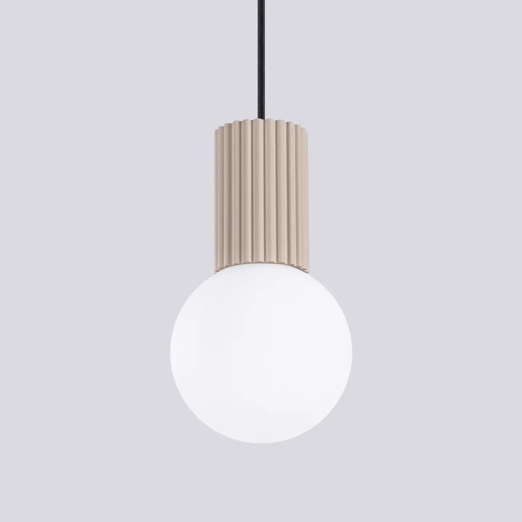 Lampa wisząca HALO 1 taupe ryflowana SOLLUX LIGHTING
