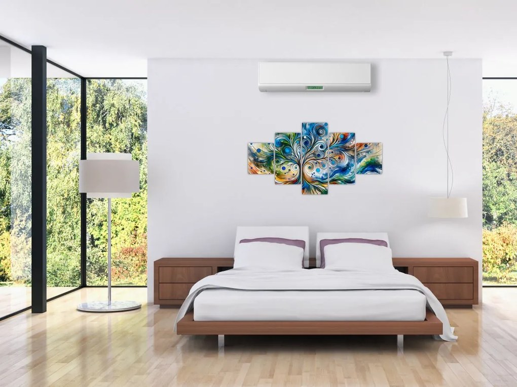 Obraz – Kolorowe energetyczne drzewo (125x70 cm)