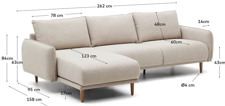 Beżowy narożnik (strona zmienna) Carlota – Kave Home