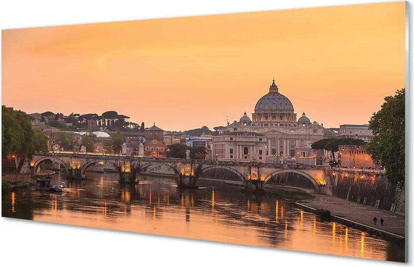 Panel szklany do Kuchni Zachód Słońca nad Rzymskimi Mostami