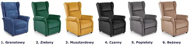 Czarny rozkładany fotel uszak - Nika 2X