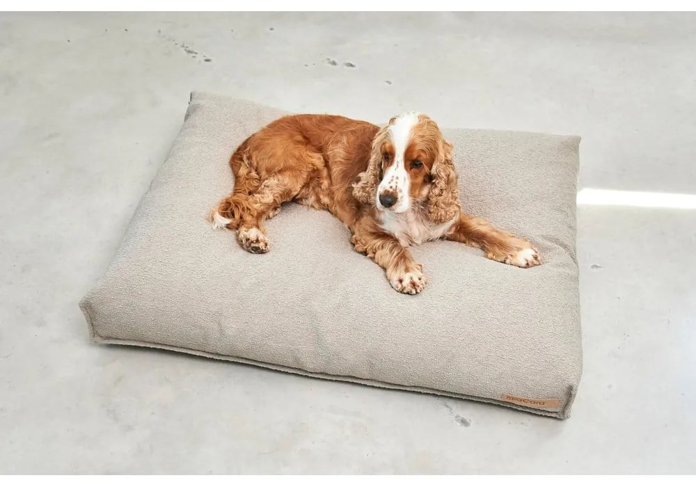 Jasnobrązowy materac dla psów z materiału bouclé 80x60 cm Mondo Cappuccino S – MiaCara