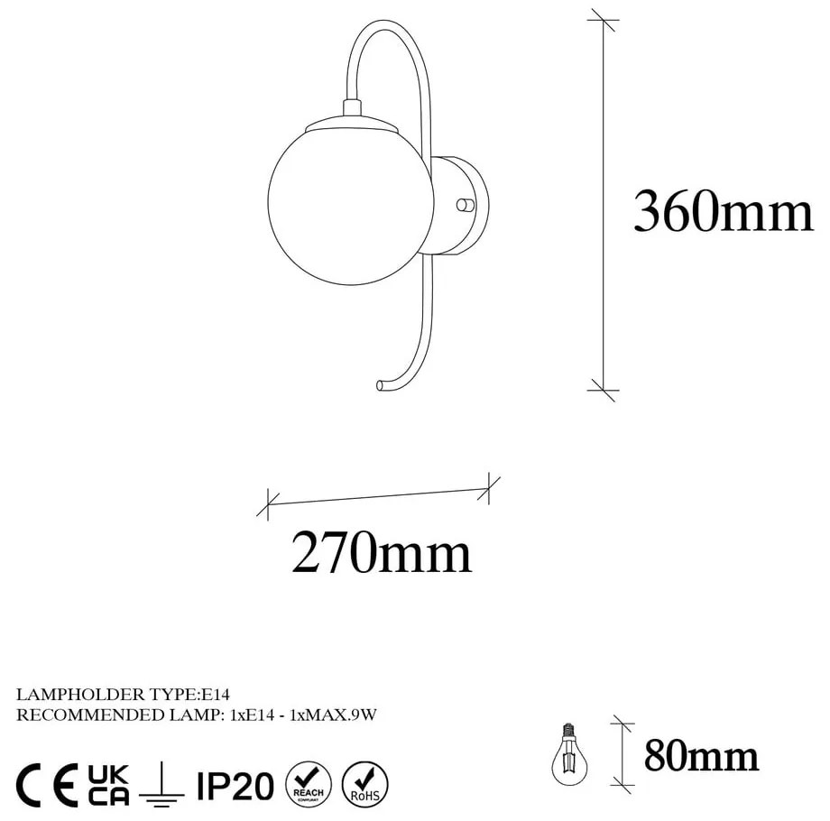 Kinkiet w kolorze złota ø 15 cm Jewel – Opviq lights