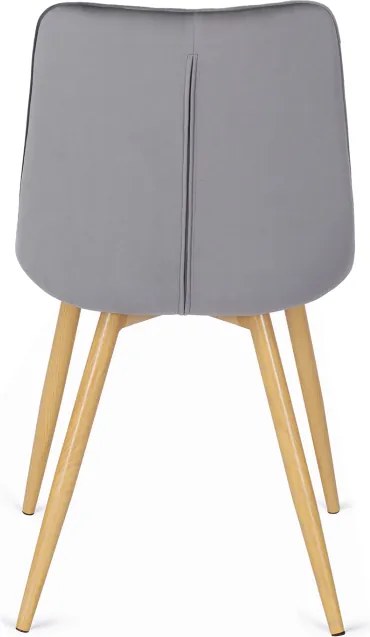 Krzesło Tapicerowane do Salonu RODRI Szare Welurowe Nowoczesne Loft