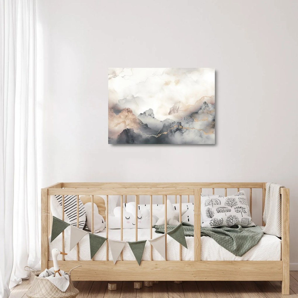 Obraz na szkle - Górska abstrakcja z teksturą marmuru (70x50 cm)