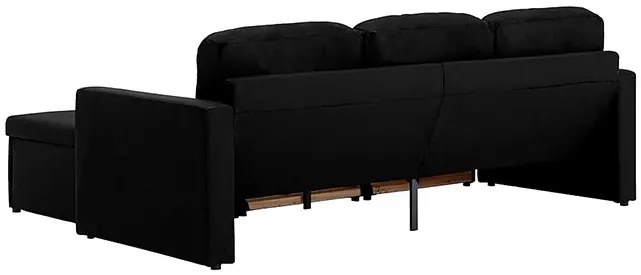 Rozkładana sofa modułowa czarna tkanina K1-M35