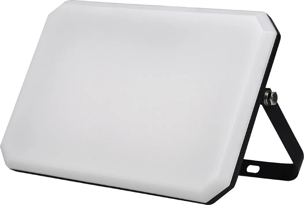 Czarny reflektor zewnętrzny LED 230V 100W 4000K mleczny klosz 10000lm 266x190x30 mm