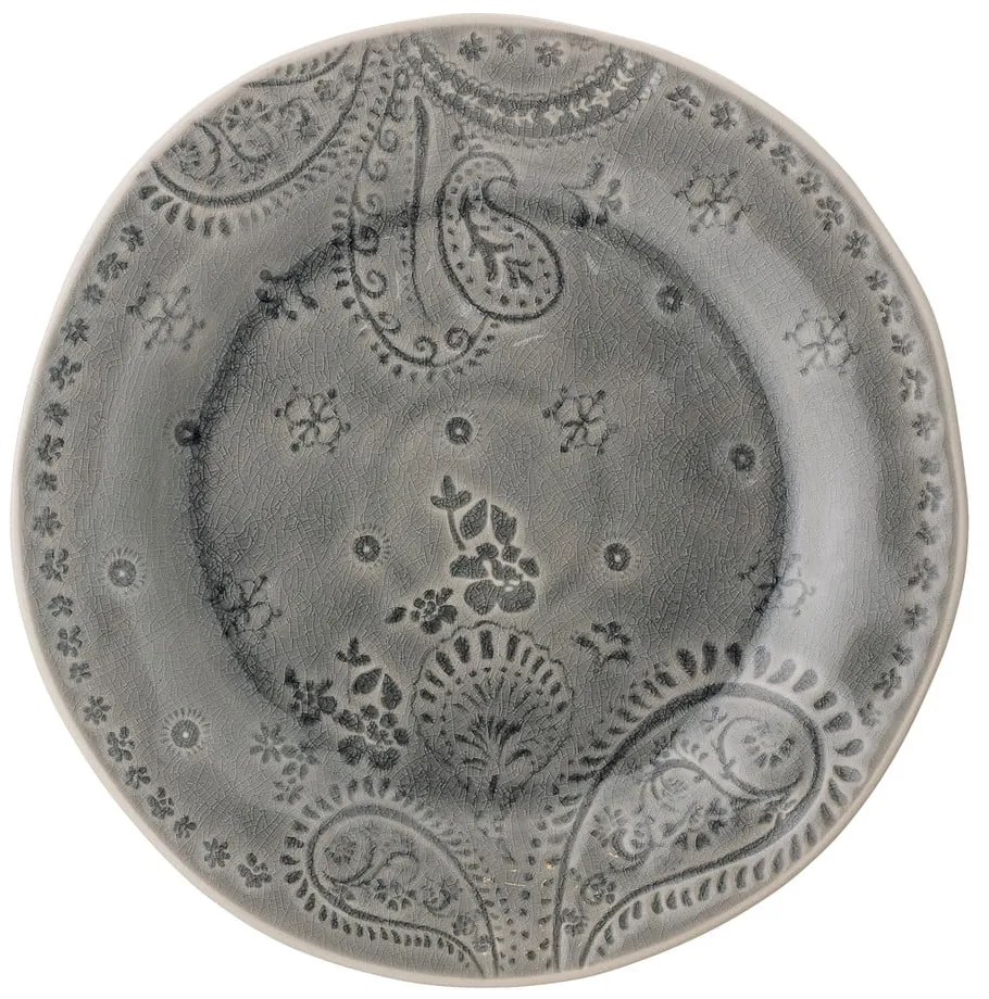 Szary talerz z kamionki Bloomingville Rani, ø 26,5 cm