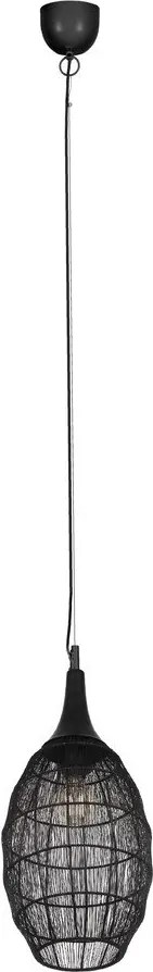 Lampa wisząca w kolorze matowej czerni z metalowym kloszem Soraya – Trio