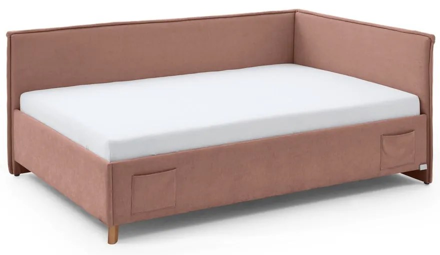 Różowe narożne łóżko dziecięce 140x200 cm Fun – Meise Möbel