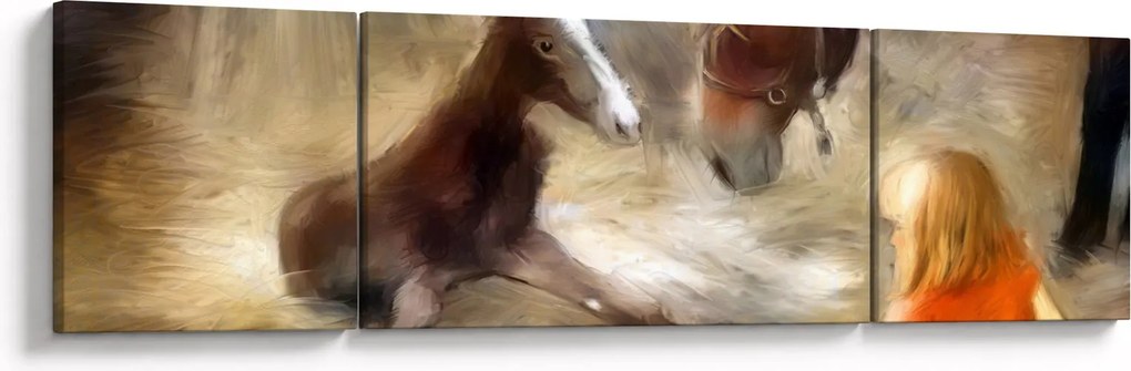 Obraz - Witaj na świecie, źrebaku (170x50 cm)