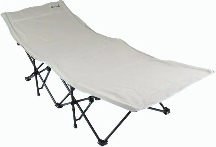 Składany leżak, beżowy, z przenośną torbą