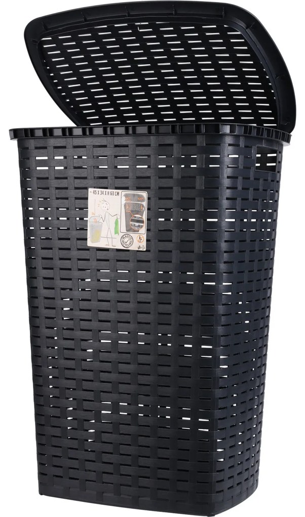 Kosz na pranie z plastiku z recyklingu, 53 l