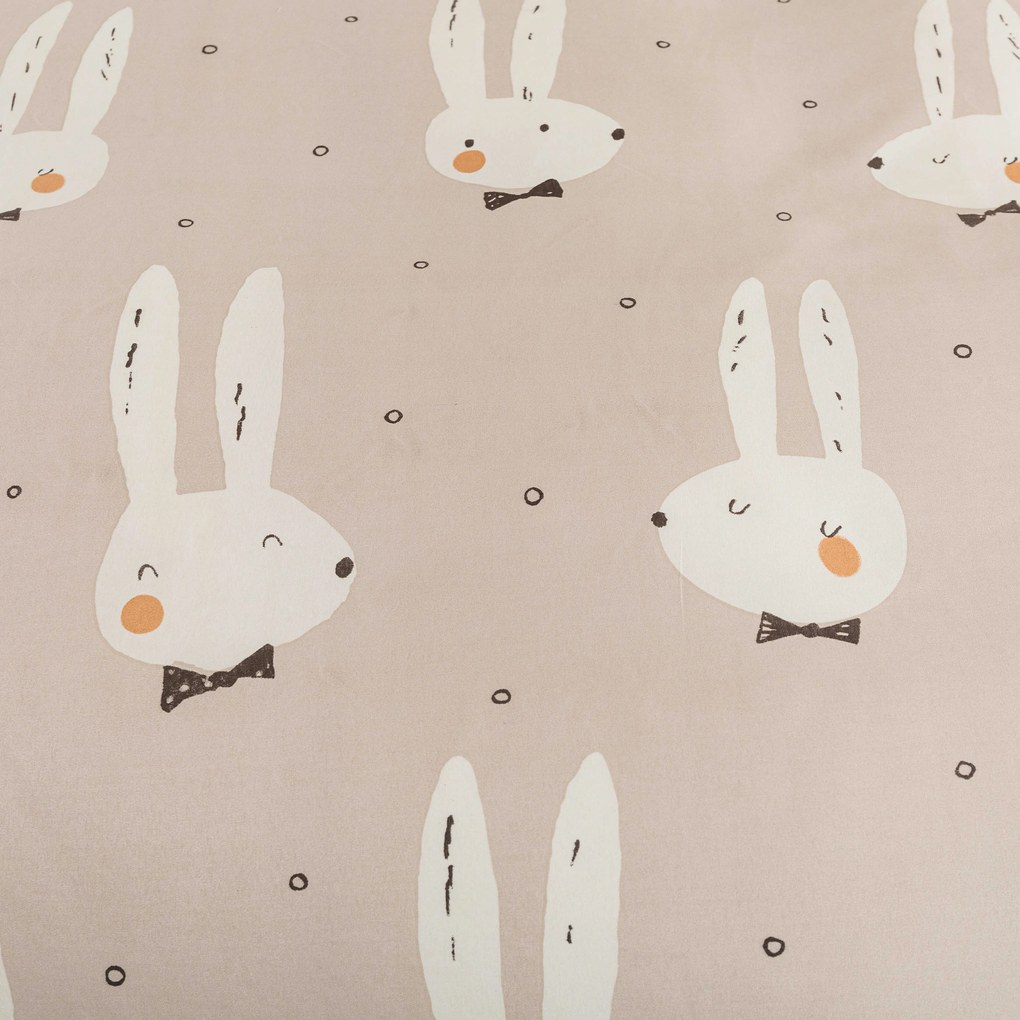PrzytulneMieszkanie.pl PrzytulneMieszkanie.pl Pościel z mikrowłókna WHITE RABBIT, beżowa Rozmiar pościeli: 70 x 90 cm | 140 x 200 cm