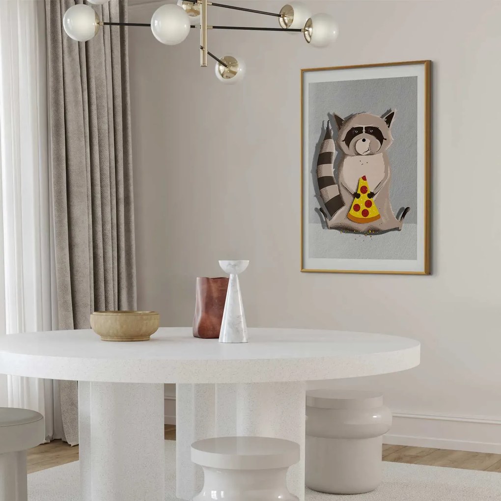 Plakat Szop łasuch 40x60 cm z ramą złotą z marginesem ARTGEIST B