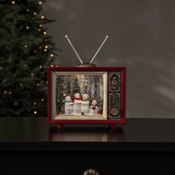 Oryginalna dekoracja telewizor z bałwankami Vinter