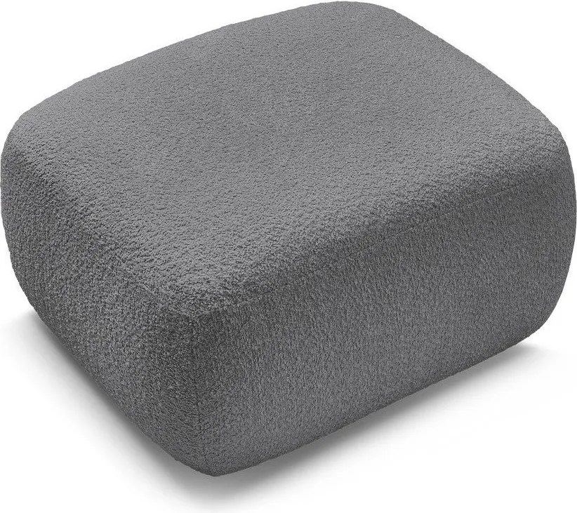 Szary podnóżek z materiału bouclé Montaigne – Bobochic Paris