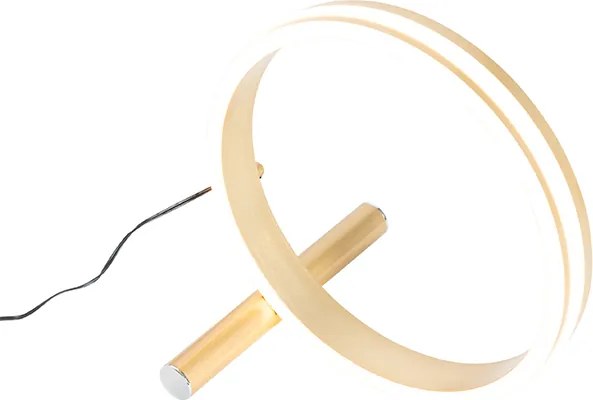 Designerska lampa stołowa mosiądz z wbudowanym LED 3-stopniowy ściemniacz - Navara