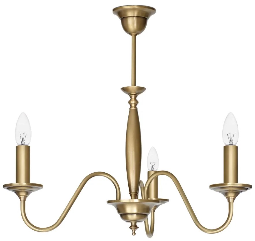 Świecznikowy mosiężny żyrandol trójramienny FS-S3