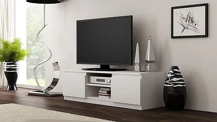Biała szafka RTV - Amida 2X 120 cm