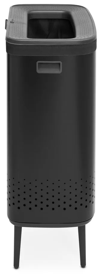 Metalowy kosz na pranie w kolorze matowej czerni 90 l Bo Hi – Brabantia