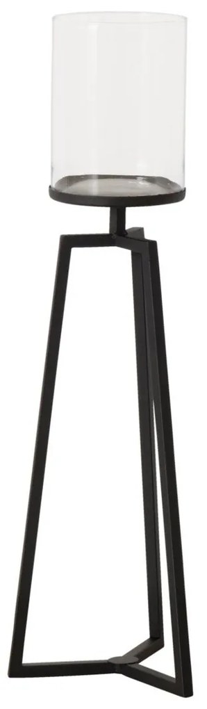Szklane świeczniki na metalowym stelażu Cosa, 75-95 cm