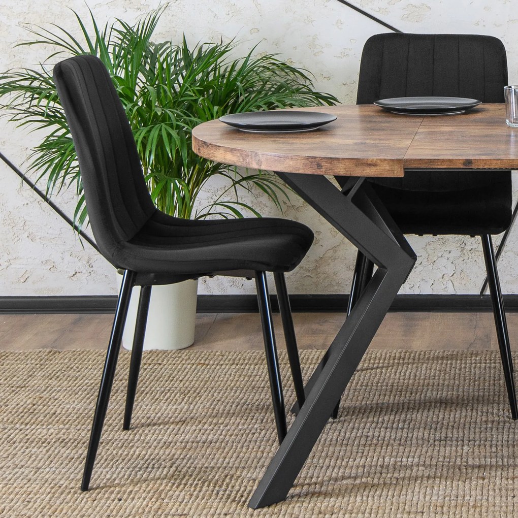 Stół Okrągły Rozkładany LUKAS 100-250 cm Dąb Rustykalny Nowoczesny Loft